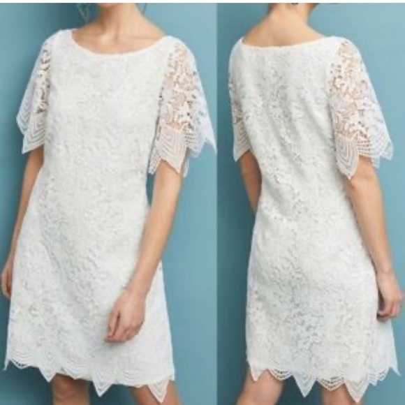 Anthropologie Charleston Lace Mini Dress Size 6 with Lining 100% Polyester - Picture 2 of 12